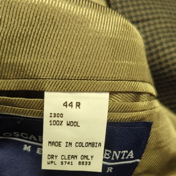 19921 Oscar de la Renta Wool Houndstooth Blazer Brown size 44R preppy academia - Picture 8 of 9